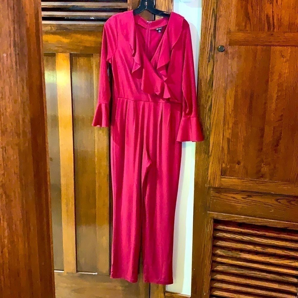 Versona cranberry jumpsuit, size 8
